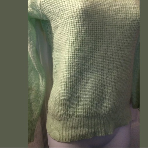 J. CREW Warmspun Waffle Knit Sweater Mint Green Aqua Knit Pullover Textured Crew - Picture 7 of 13